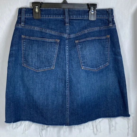 J. Crew Dark Blue Raw Hem Denim Mini Skirt Sz 26 - Picture 6 of 8
